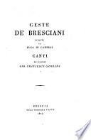 Geste de' bresciani durante la lege di Cambrai