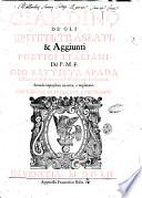 Giardino de gli epiteti, traslati, & aggiunti poetici italiani, del P.M.F. Gio. Battista Spada di Fiorenzuola piacentino dell'Ordine de' predicatori