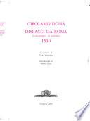 Giorlamo Donà Dispacci da Roma 19 gennaio - 30 agosto 1510