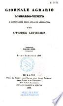 Giornale agrario Lombardo - Veneto