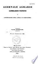 Giornale agrario Lombardo - Veneto