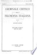 Giornale critico della filosofia italiana