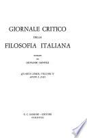 Giornale critico della filosofia italiana