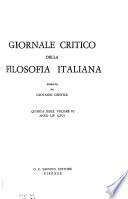Giornale critico della filosofia italiana