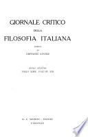Giornale critico della filosofia italiana