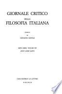 Giornale critico della filosofia italiana