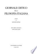 Giornale critico della filosofia italiana