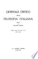 Giornale critico della filosofia italiana