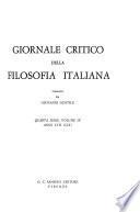 Giornale critico della filosofia italiana