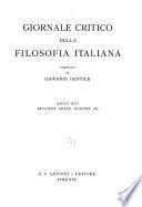 Giornale critico della filosofia italiana