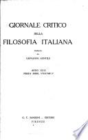 Giornale critico della filosofia italiana