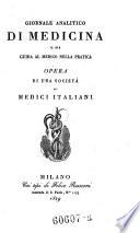 Giornale critico di medicina analitica, composte da una societa di medici italiani e compilato da Giovanni Strambio