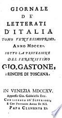 Giornale de'letterati d'Italia
