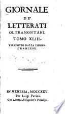 Giornale de'letterati oltramontani ...