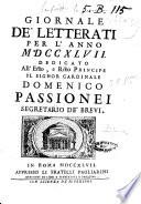 Giornale de'letterati per l'anno ... pubblicato col titolo di Novelle letterarie oltramontane