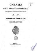 Giornale degli atti dell'Intendenza della provincia del secondo Abruzzo ulteriore