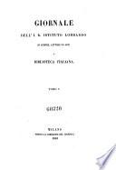 Giornale dell'I.R. Istituto Lombardo di Scienze, Lettere ed Arti e biblioteca italiana