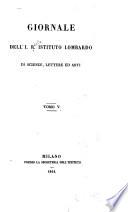 Giornale dell' I. R. istituto lombardo di scienze, lettere ed arti