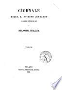 Giornale dell' I. R. istituto lombardo di scienze, lettere ed arti