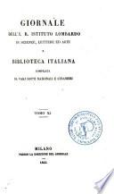 Giornale dell' I. R. istituto lombardo di scienze, lettere ed arti