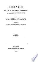 Giornale dell' IR istituto lombardo di scienze, lettere ed arti e biblioteca italiano