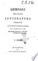 Giornale dell'italiana letteratura