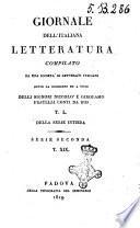 Giornale dell'italiana letteratura