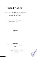Giornale dell'J. R. Istituto lombardo di scienze, lettere ed arti e Biblioteca Italiana