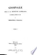 Giornale dell'J. R. Istituto lombardo di scienze, lettere ed arti e Biblioteca Italiana