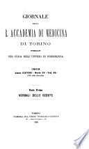Giornale della Accademia di medicina di Torino