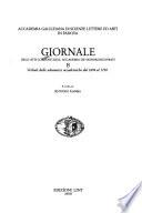 Giornale della gloriosissima Accademia Ricovrata