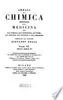 Giornale di farmacia-chimica e scienze accessorie o sia raccolta delle scoperte, ritrovati e miglioramenti fatti in farmacia ed in chimica, comp. da Antonio Cattaneo