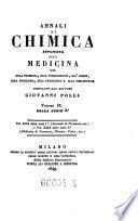Giornale di farmacia-chimica e scienze accessorie o sia raccolta delle scoperte, ritrovati e miglioramenti fatti in farmacia ed in chimica, comp. da Antonio Cattaneo