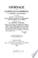 Giornale di farmacia-chimica e scienze accessorie o sia raccolta delle scoperte, ritrovati e miglioramenti fatti in farmacia ed in chimica, comp. da Antonio Cattaneo