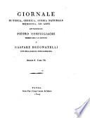 Giornale di Fisica. Chimica e storia naturale ossia Raccolte di Memorie sulle Scienze, Arti e Manifatture ad esse relative di Luigi Brugnatelli