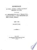 Giornale di Fisica. Chimica e storia naturale ossia Raccolte di Memorie sulle Scienze, Arti e Manifatture ad esse relative di Luigi Brugnatelli