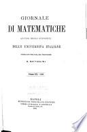 Giornale di matematiche ad uso degli studenti delle università italiane