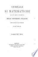 Giornale di matematiche ad uso degli studenti delle università italiane