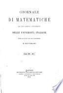 Giornale di matematiche ad uso degli studenti delle università italiane
