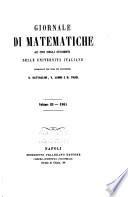 Giornale di matematiche ad uso degli studenti delle università italiane
