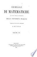 Giornale di matematiche di Battaglini
