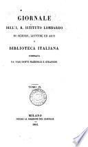 Giornale ... e Biblioteca italiana [formerly Biblioteca italiana].