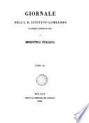 Giornale ... e Biblioteca italiana [formerly Biblioteca italiana].