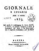 Giornale e lunario per l'anno 1834