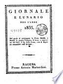 Giornale e lunario per l'anno 1835