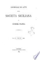 Giornale ed atti della Società siciliana di economia politica