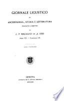Giornale ligustico di archeologia, storia e belle arti