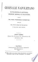 Giornale napoletano di filosofia e lettere, scienze morali e politiche