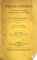 Giornale napoletano di filosofia e lettere, scienze morali e politiche