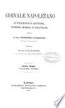 Giornale napoletano di folosofia e lettere, scienze morali e politiche, diretto da F. Fiorentino, compilato dal prof. C.M. Tallarigo